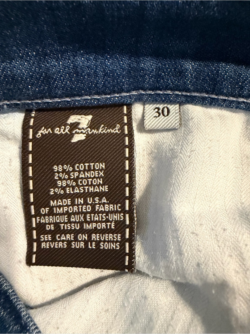 Y2K 7 For All Mankind Dojo Denim crops in Medium Blue size 30 light weight denim - Picture 4 of 8